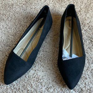 Veittes Women's Flat Shoes, Pointy Toe Classic Suede Ballet Shoes